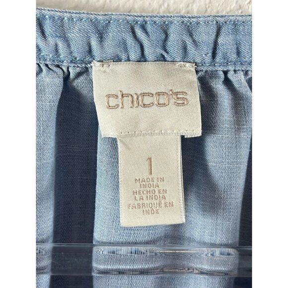 Chico's 3 Piece Clothing Lot Tops Blouses Size 1 Medium Career Casual Blue - Picture 3 of 16